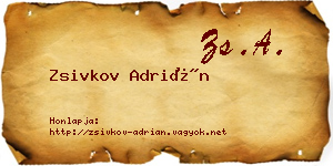 Zsivkov Adrián névjegykártya